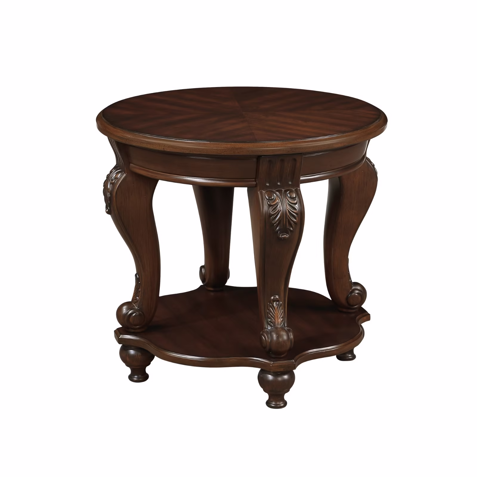 Retro Round End Table,Solid and Easy Assem - Image 6