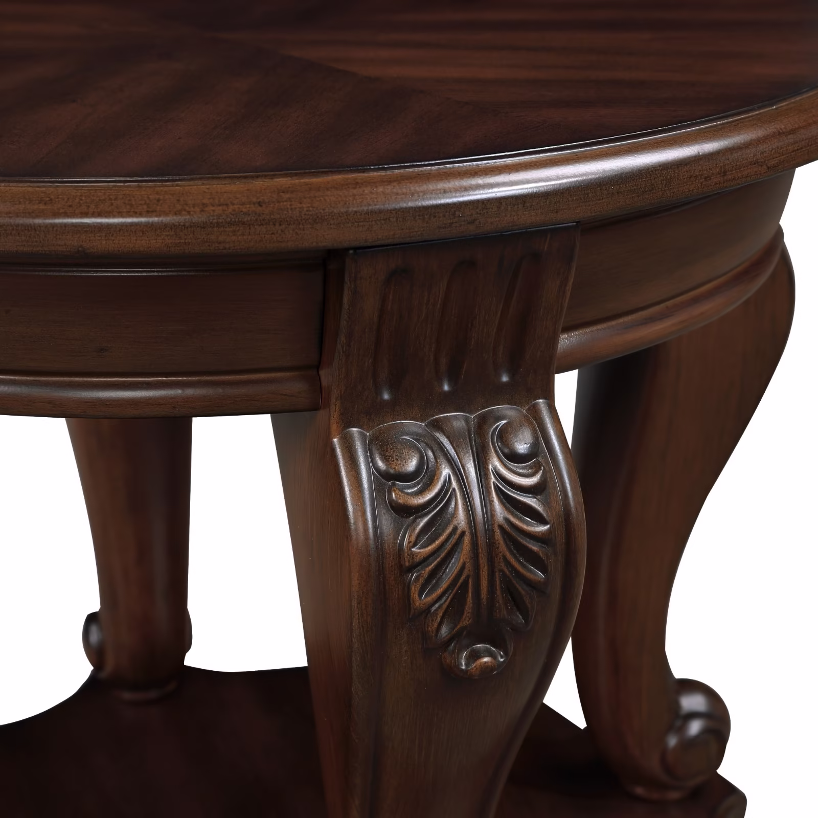 Retro Round End Table,Solid and Easy Assem - Image 9