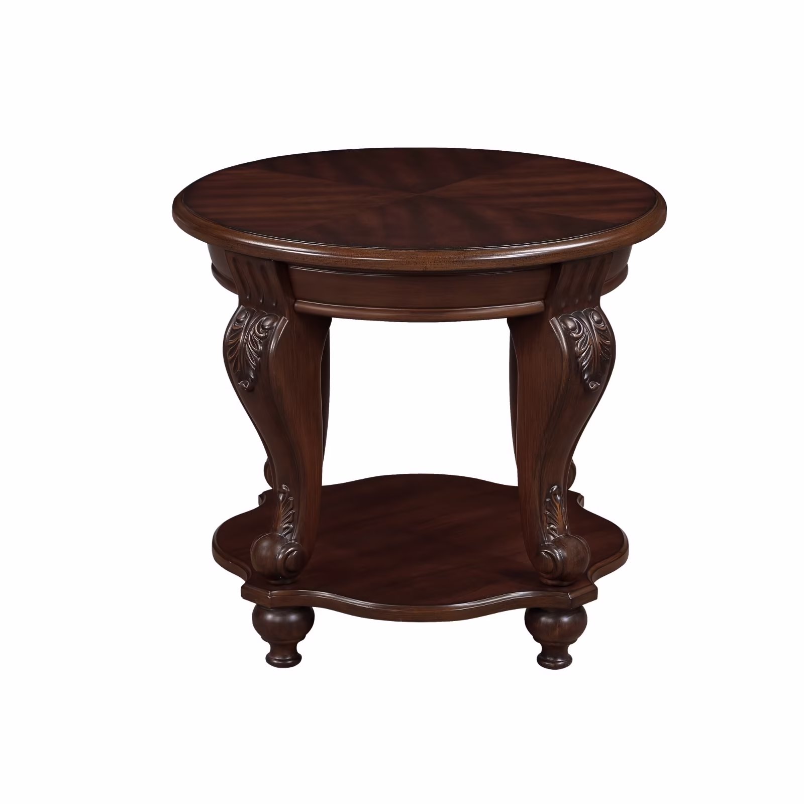 Retro Round End Table,Solid and Easy Assem - Image 8