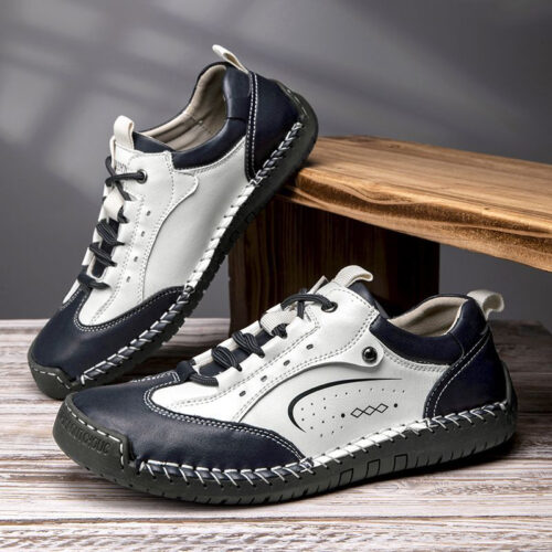 University Style Good-looking Outer Wear Handmade Stitching Casual Leather Shoes
